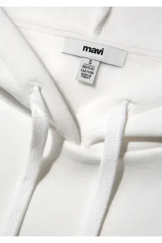 M1600361-81964-Fw Ko'k Logo Kaputli Svitshot Buzilgan Ayollar Svitshoti - 8