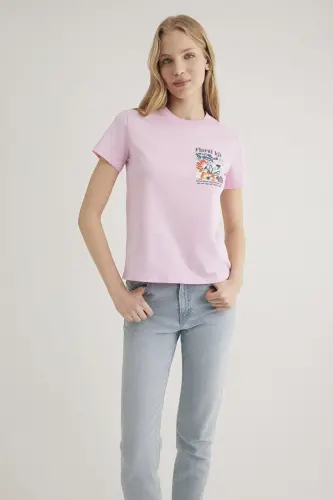 M1612956-71117 Women's Floral Print Graphic T-shirt - 3