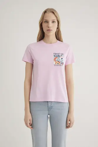 M1612956-71117 Women's Floral Print Graphic T-shirt - 4