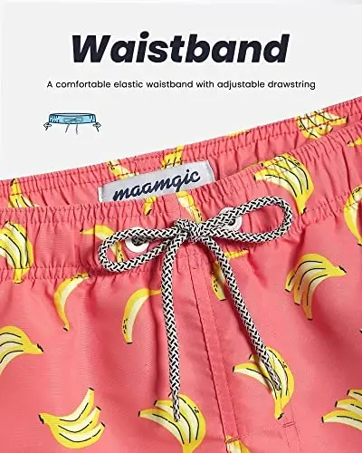 maamgic Boys Swim Trunks with Compression Liner 4-Way Stretch Quick Dry Swim Shorts Swimming Trunks Toddler Boy - 3