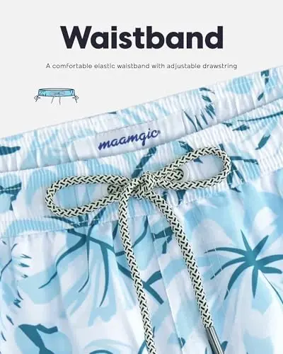 maamgic Mens Swim Trunks Quick Dry Swim Shorts with Mesh Lining Funny Swimwear Bathing Suits 7inch - 4