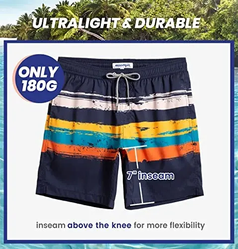 maamgic Mens Swim Trunks Quick Dry Swim Shorts with Mesh Lining Funny Swimwear Bathing Suits 7inch - 6