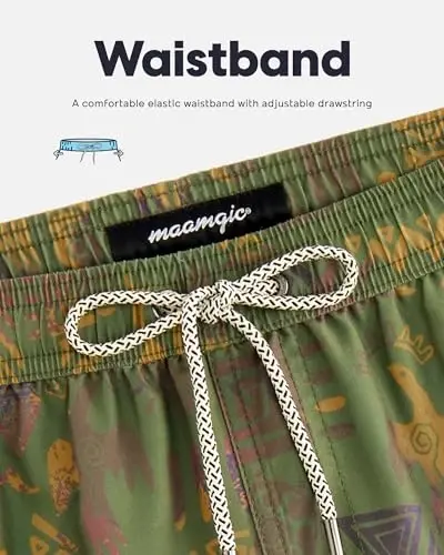 maamgic Mens Swim Trunks Quick Dry Swim Shorts with Mesh Lining Funny Swimwear Bathing Suits 7inch - 4