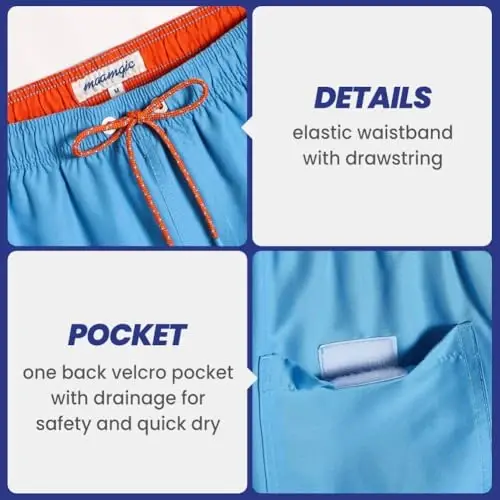 maamgic Mens Slim Fit Swim Shorts Swim Trunks 7 inch Quick Dry Mens Bathing Suits with Mesh Lining - 4
