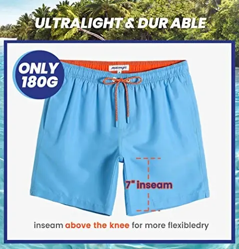maamgic Mens Slim Fit Swim Shorts Swim Trunks 7 inch Quick Dry Mens Bathing Suits with Mesh Lining - 6