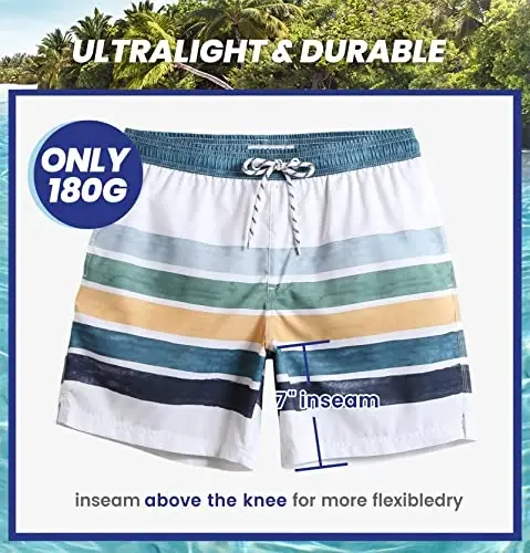 maamgic Mens Slim Fit Swim Shorts Swim Trunks 7 inch Quick Dry Mens Bathing Suits with Mesh Lining - 5