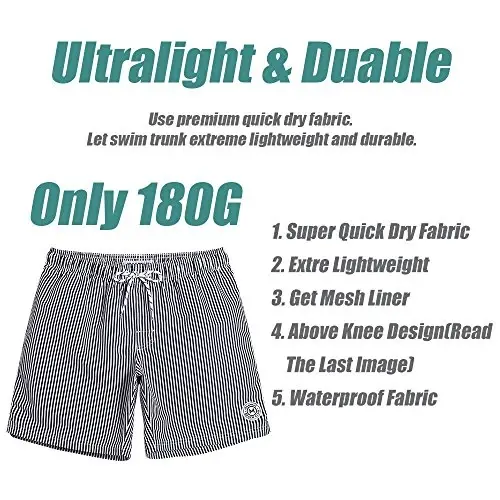 maamgic Mens Slim Fit Swim Shorts Swim Trunks 7 inch Quick Dry Mens Bathing Suits with Mesh Lining - 4