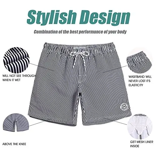 maamgic Mens Slim Fit Swim Shorts Swim Trunks 7 inch Quick Dry Mens Bathing Suits with Mesh Lining - 2