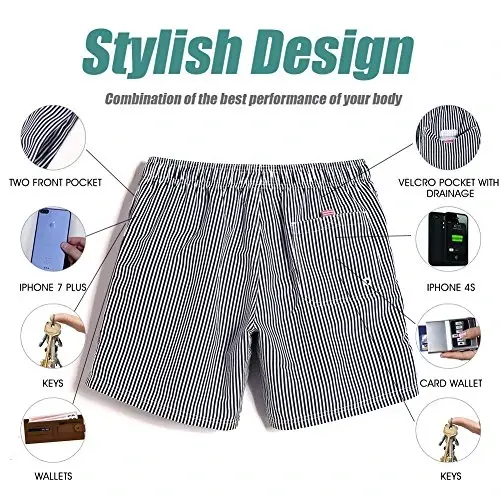 maamgic Mens Slim Fit Swim Shorts Swim Trunks 7 inch Quick Dry Mens Bathing Suits with Mesh Lining - 3