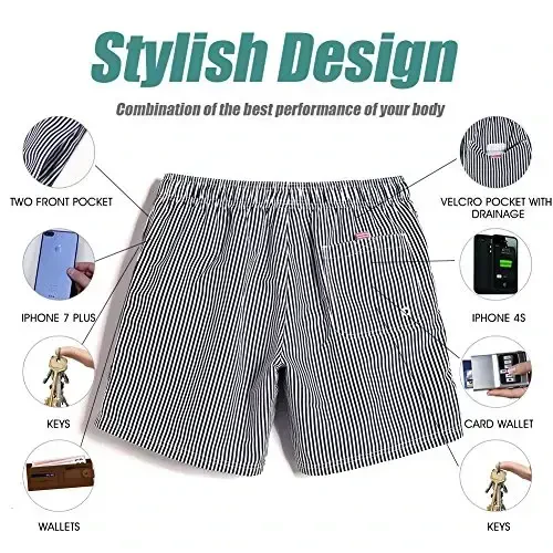 maamgic Mens Slim Fit Swim Shorts Swim Trunks 7 inch Quick Dry Mens Bathing Suits with Mesh Lining - 3