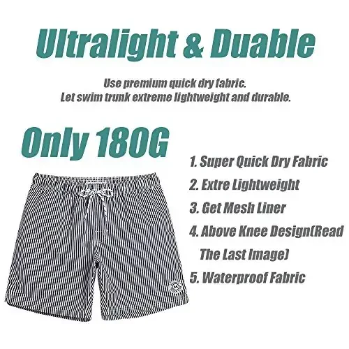 maamgic Mens Slim Fit Swim Shorts Swim Trunks 7 inch Quick Dry Mens Bathing Suits with Mesh Lining - 4