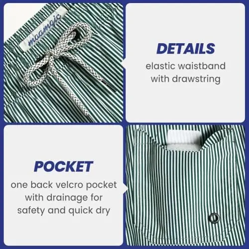 maamgic Mens Slim Fit Swim Shorts Swim Trunks 7 inch Quick Dry Mens Bathing Suits with Mesh Lining - 5