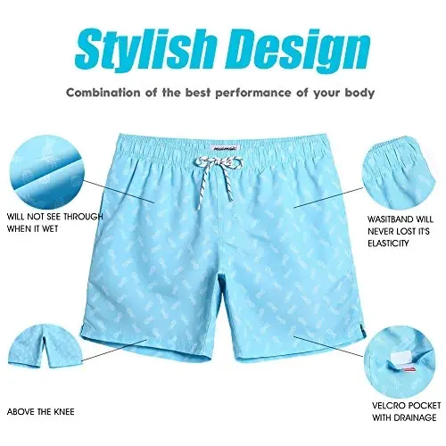 maamgic Mens Slim Fit Swim Shorts Swim Trunks 7 inch Quick Dry Mens Bathing Suits with Mesh Lining - 3