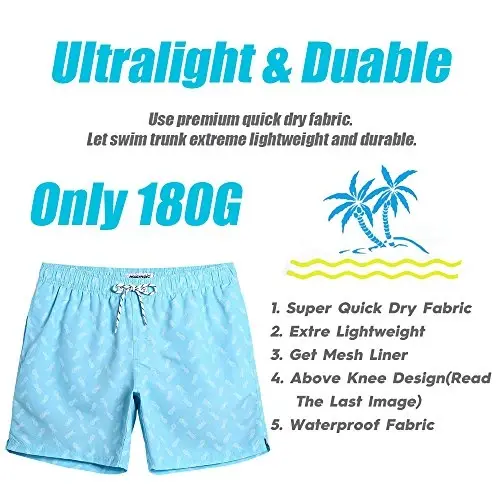 maamgic Mens Slim Fit Swim Shorts Swim Trunks 7 inch Quick Dry Mens Bathing Suits with Mesh Lining - 4