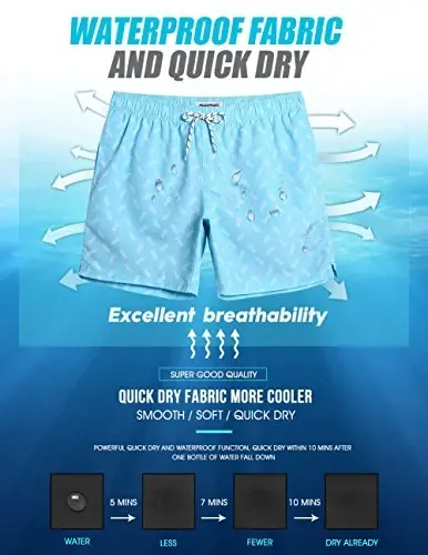 maamgic Mens Slim Fit Swim Shorts Swim Trunks 7 inch Quick Dry Mens Bathing Suits with Mesh Lining - 5