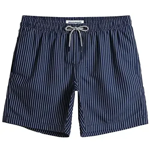 maamgic Mens Slim Fit Swim Shorts Swim Trunks 7 inch Quick Dry Mens Bathing Suits with Mesh Lining 