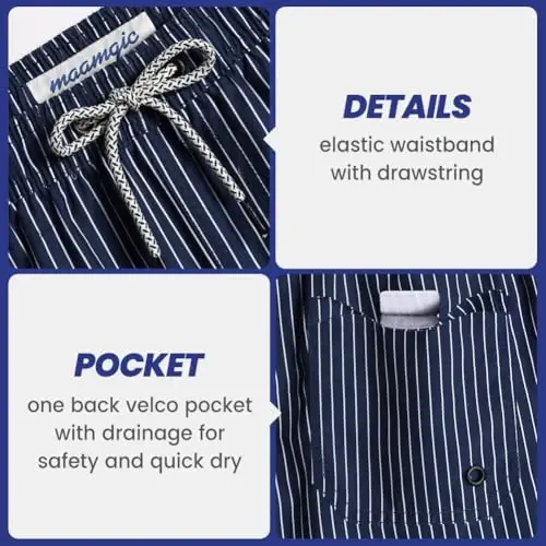 maamgic Mens Slim Fit Swim Shorts Swim Trunks 7 inch Quick Dry Mens Bathing Suits with Mesh Lining - 5