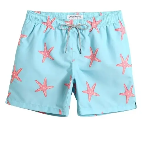 maamgic Mens Slim Fit Swim Shorts Swim Trunks 7 inch Quick Dry Mens Bathing Suits with Mesh Lining - 1