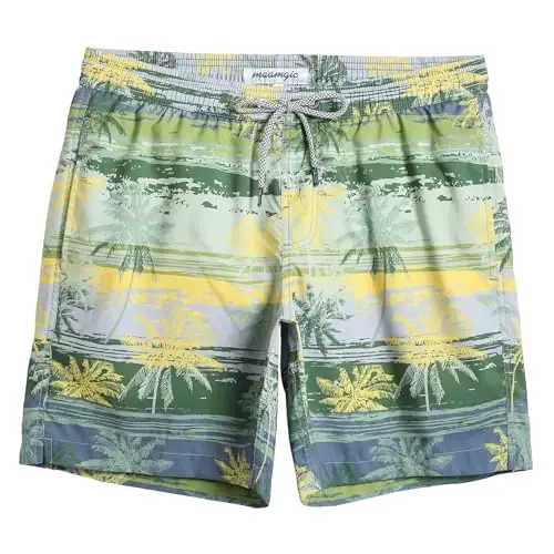 maamgic Mens Slim Fit Swim Shorts Swim Trunks 7 inch Quick Dry Mens Bathing Suits with Mesh Lining - 1