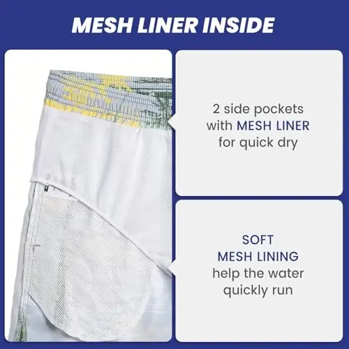 maamgic Mens Slim Fit Swim Shorts Swim Trunks 7 inch Quick Dry Mens Bathing Suits with Mesh Lining - 4