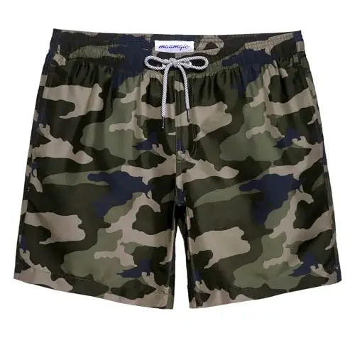 maamgic Mens Slim Fit Swim Shorts Swim Trunks 7 inch Quick Dry Mens Bathing Suits with Mesh Lining 