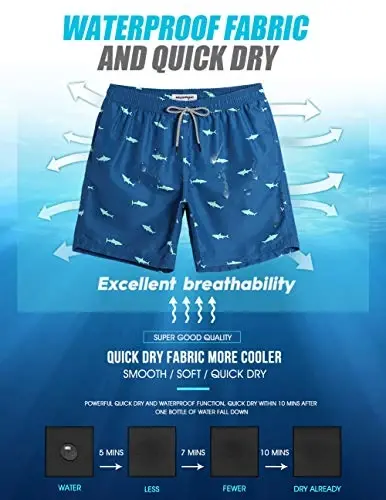 maamgic Mens Slim Fit Swim Shorts Swim Trunks 7 inch Quick Dry Mens Bathing Suits with Mesh Lining - 5