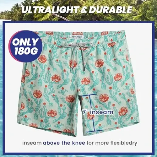 maamgic Mens Slim Fit Swim Shorts Swim Trunks 7 inch Quick Dry Mens Bathing Suits with Mesh Lining - 6