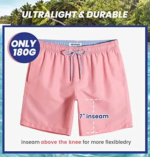maamgic Mens Slim Fit Swim Shorts Swim Trunks 7 inch Quick Dry Mens Bathing Suits with Mesh Lining - 6