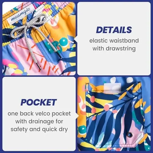 maamgic Mens Slim Fit Swim Shorts Swim Trunks 7 inch Quick Dry Mens Bathing Suits with Mesh Lining - 5