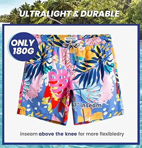 maamgic Mens Slim Fit Swim Shorts Swim Trunks 7 inch Quick Dry Mens Bathing Suits with Mesh Lining - 6