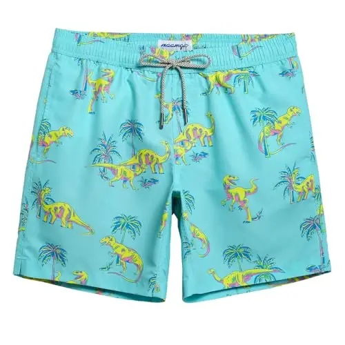 maamgic Mens Slim Fit Swim Shorts Swim Trunks 7 inch Quick Dry Mens Bathing Suits with Mesh Lining - 1