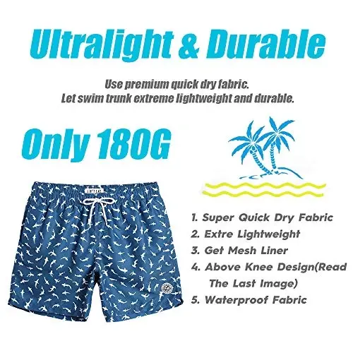 maamgic Mens Slim Fit Swim Shorts Swim Trunks 7 inch Quick Dry Mens Bathing Suits with Mesh Lining - 5