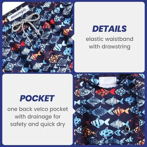 maamgic Mens Slim Fit Swim Shorts Swim Trunks 7 inch Quick Dry Mens Bathing Suits with Mesh Lining - 4