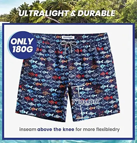 maamgic Mens Slim Fit Swim Shorts Swim Trunks 7 inch Quick Dry Mens Bathing Suits with Mesh Lining - 6