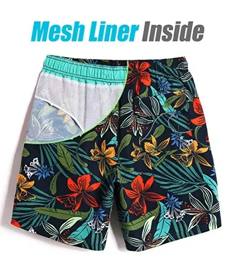 maamgic Mens Slim Fit Swim Shorts Swim Trunks 7 inch Quick Dry Mens Bathing Suits with Mesh Lining - MAAMGIC (1)