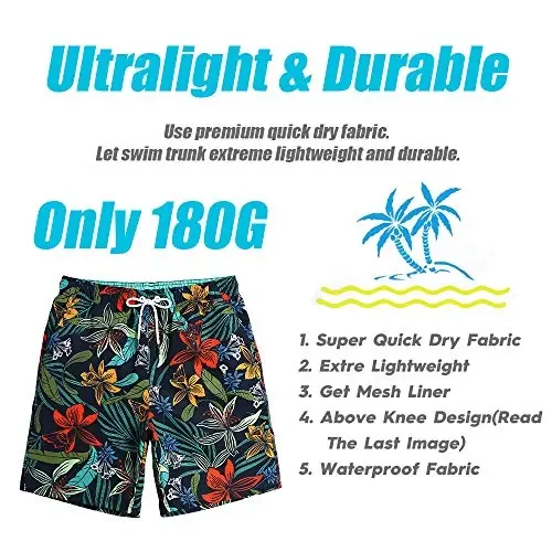 maamgic Mens Slim Fit Swim Shorts Swim Trunks 7 inch Quick Dry Mens Bathing Suits with Mesh Lining - 4