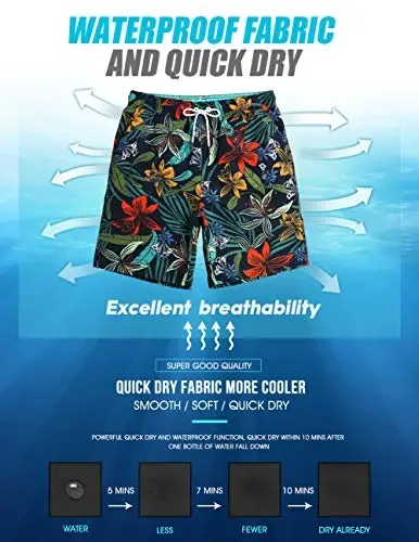 maamgic Mens Slim Fit Swim Shorts Swim Trunks 7 inch Quick Dry Mens Bathing Suits with Mesh Lining - 5