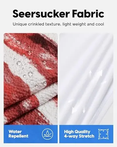 maamgic Men's Swim Trunks 5.5 inch Seersucker 2 in 1 Beach Shorts Quick Dry Bathing Suits with Compression Liner - 2