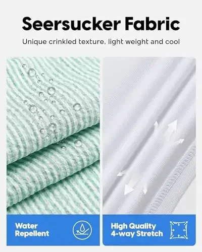 maamgic Men's Swim Trunks 5.5 inch Seersucker 2 in 1 Beach Shorts Quick Dry Bathing Suits with Compression Liner - MODAZONE (1)