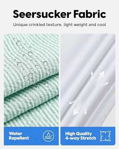 maamgic Men's Swim Trunks 5.5 inch Seersucker 2 in 1 Beach Shorts Quick Dry Bathing Suits with Compression Liner - 2