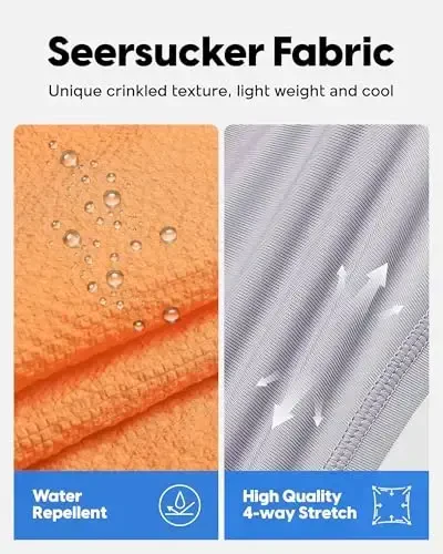 maamgic Men's Swim Trunks 5.5 inch Seersucker 2 in 1 Beach Shorts Quick Dry Bathing Suits with Compression Liner - MODAZONE (1)