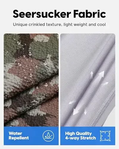 maamgic Men's Swim Trunks 5.5 inch Seersucker 2 in 1 Beach Shorts Quick Dry Bathing Suits with Compression Liner - MODAZONE (1)