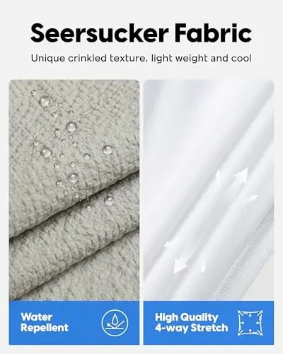 maamgic Men's Swim Trunks 5.5 inch Seersucker 2 in 1 Beach Shorts Quick Dry Bathing Suits with Compression Liner - MODAZONE (1)