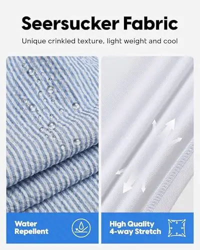 maamgic Men's Swim Trunks 5.5 inch Seersucker 2 in 1 Beach Shorts Quick Dry Bathing Suits with Compression Liner - 2