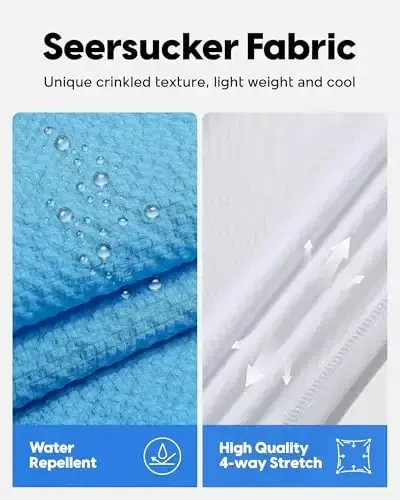 maamgic Men's Swim Trunks 5.5 inch Seersucker 2 in 1 Beach Shorts Quick Dry Bathing Suits with Compression Liner - MODAZONE (1)