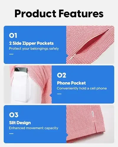 maamgic Men's Swim Trunks 5.5 inch Seersucker 2 in 1 Beach Shorts Quick Dry Bathing Suits with Compression Liner - 4