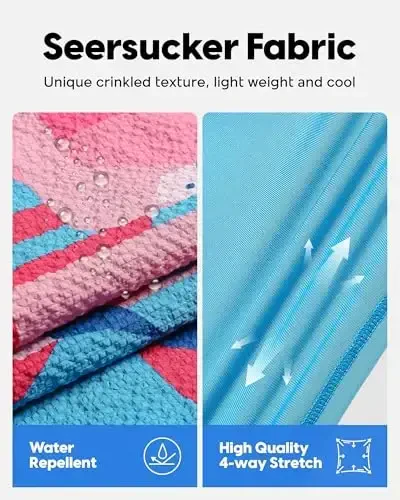 maamgic Men's Swim Trunks 5.5 inch Seersucker 2 in 1 Beach Shorts Quick Dry Bathing Suits with Compression Liner - MODAZONE (1)