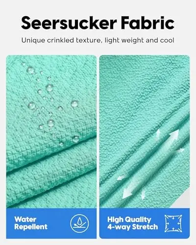 maamgic Men's Swim Trunks 5.5 inch Seersucker Beach Shorts Quick Dry Bathing Suits with Mesh Liner - 2