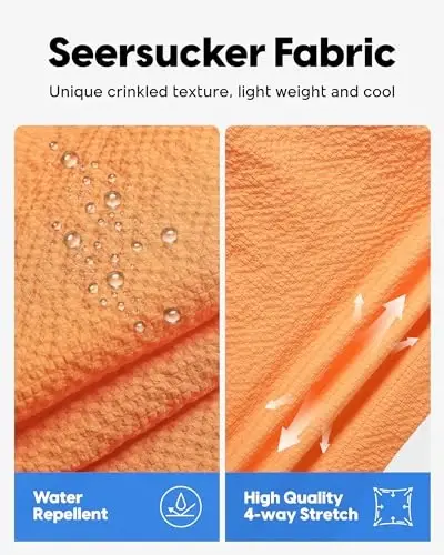 maamgic Men's Swim Trunks 5.5 inch Seersucker Beach Shorts Quick Dry Bathing Suits with Mesh Liner - 2