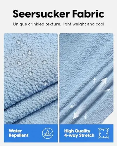 maamgic Men's Swim Trunks 5.5 inch Seersucker Beach Shorts Quick Dry Bathing Suits with Mesh Liner - 2